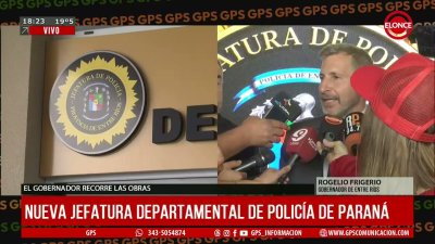 Frigerio Roncaglia y Gonzalez recorren la nueva jefatura departamenal Paran&aacute;